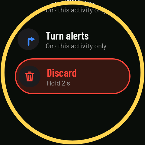While paused, at the end of the crown list: Discard (hold 2 s)