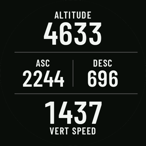 The hiking elevation page: altitude, ascent, descent and vertical speed