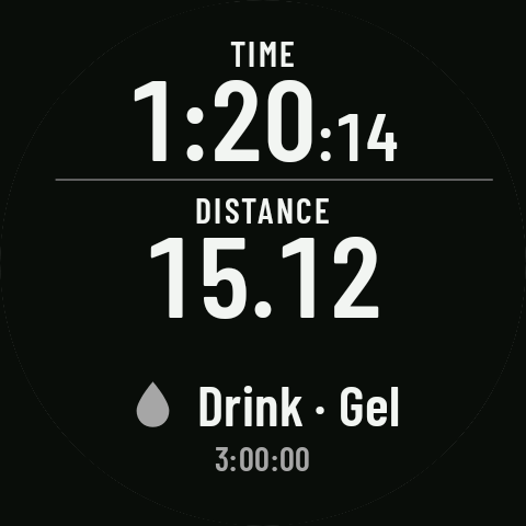 Two reminders at once in a single alert: Drink · Gel