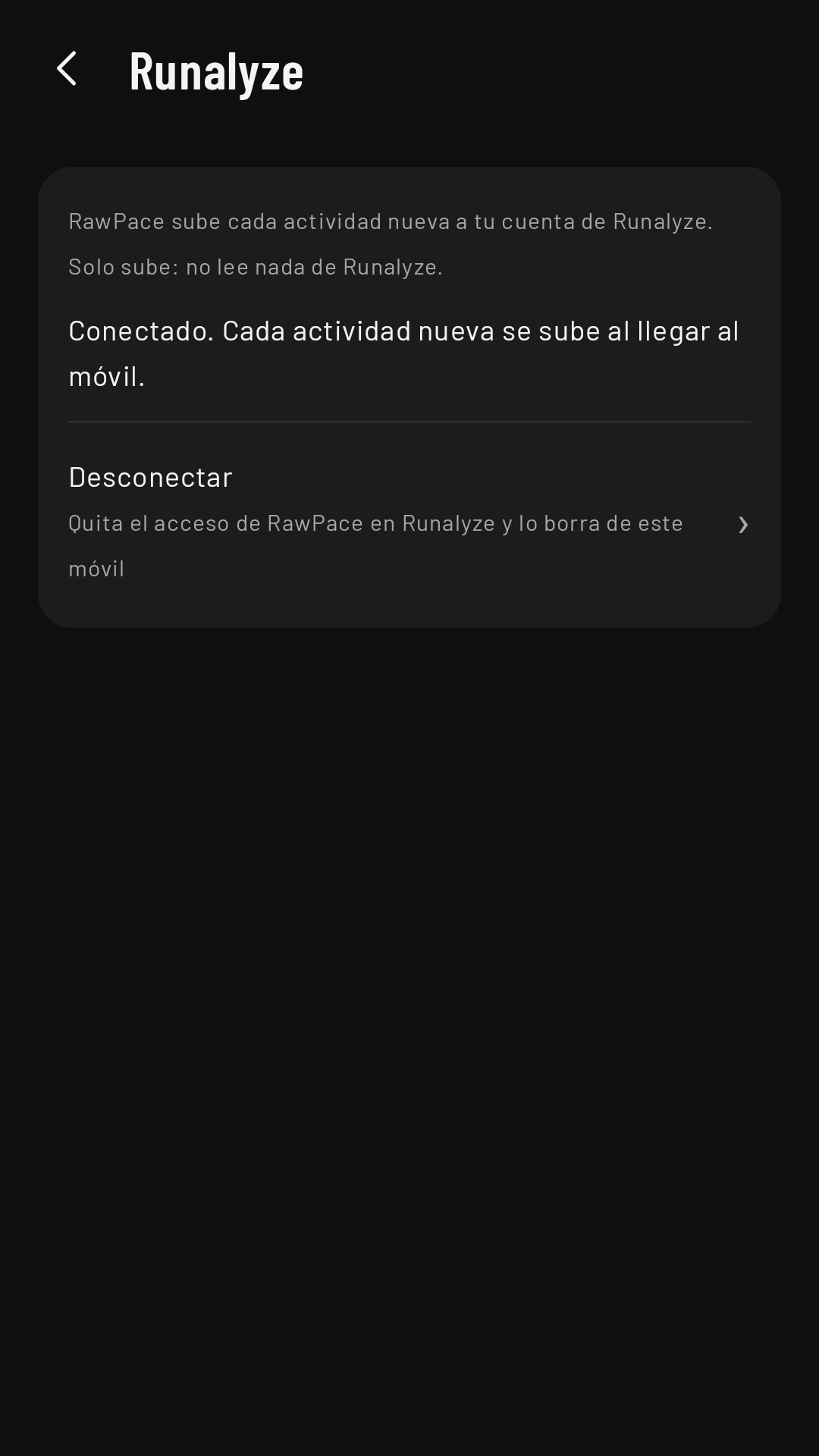 Conexiones › Runalyze, conectado