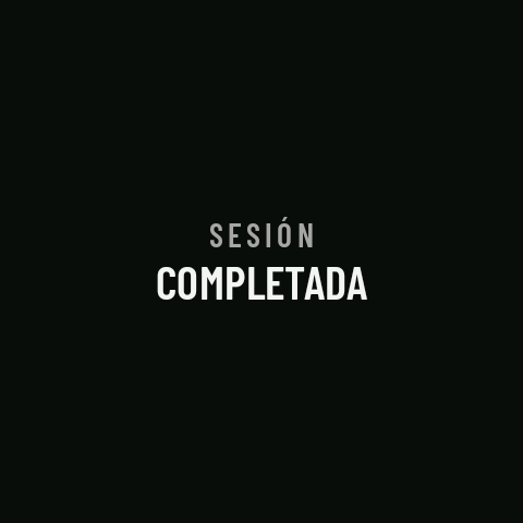 La página de intervalos al acabar la sesión: SESIÓN COMPLETADA