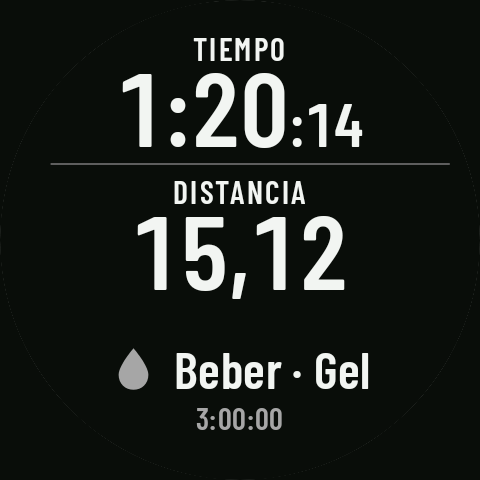 Dos recordatorios a la vez en un solo aviso: Beber · Gel